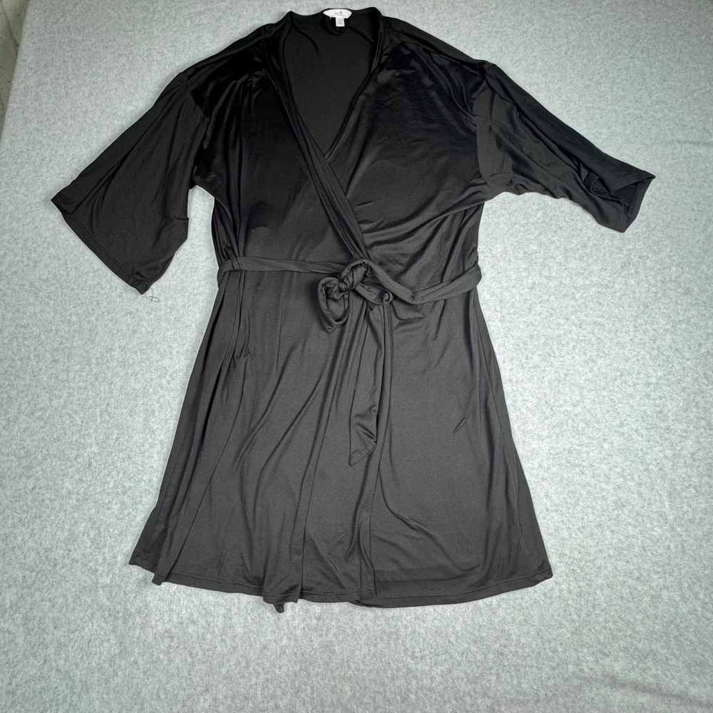 Secret Treasures 2 Pack Black Short Robes Set Size L XL Wrap Loungewear Belted